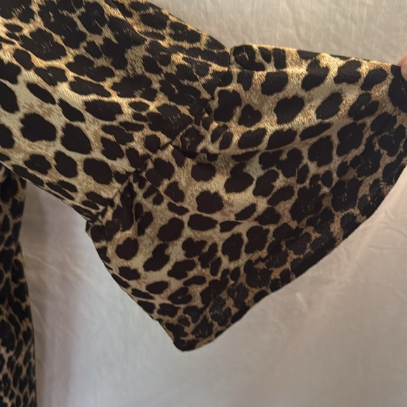 Leopard Print Ruffle Sleeve Dress Belongsci Size 2X XXL - Picture 2 of 6
